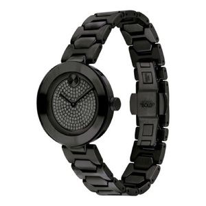 NWT Movado Bold Black Crystal Watch